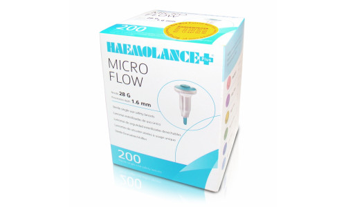 Автоматический ланцет HAEMOLANCE Plus MICRO FLOW с кнопкой 28G